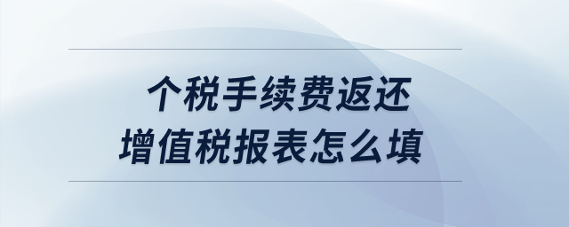 個(gè)稅手續(xù)費(fèi)返還增值稅報(bào)表怎么填？