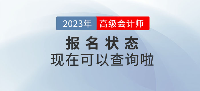 2023年高級(jí)會(huì)計(jì)師報(bào)名狀態(tài)查詢?nèi)肟陂_通！