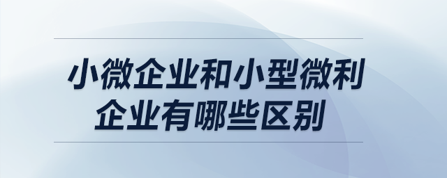 小微企業(yè)和小型微利企業(yè)有哪些區(qū)別？