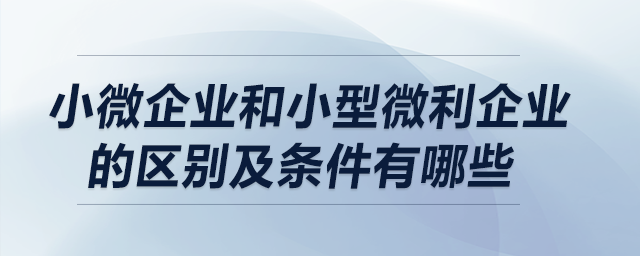 小微企業(yè)和小型微利企業(yè)的區(qū)別及條件有哪些？