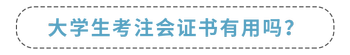大學(xué)生考注會(huì)證書(shū)有用嗎？