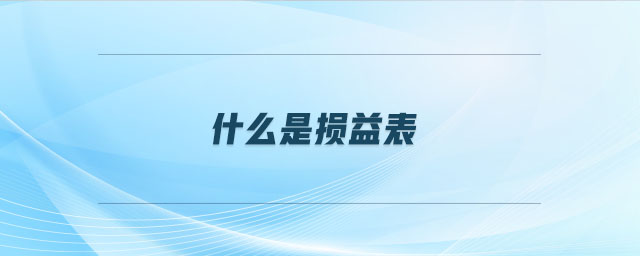 什么是損益表 什么是損益表