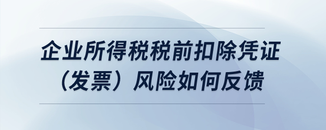 企業(yè)所得稅稅前扣除憑證（發(fā)票）風險如何反饋？