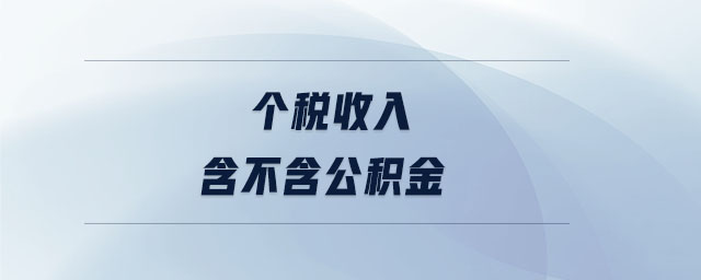 個稅收入含不含公積金