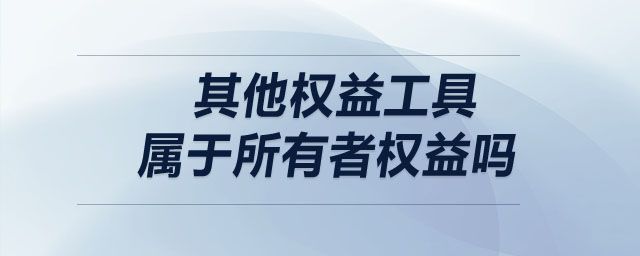 其他權益工具屬于所有者權益嗎