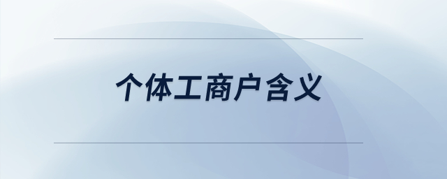 個(gè)體工商戶(hù)含義？