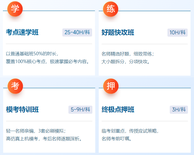 中級會計輔導課程安排