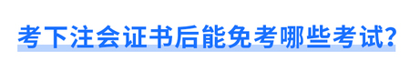 考下注會(huì)證書后能免考哪些考試？