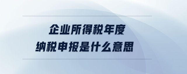 企業(yè)所得稅年度納稅申報(bào)是什么意思 企業(yè)所得稅年度納稅申報(bào)是什么意思