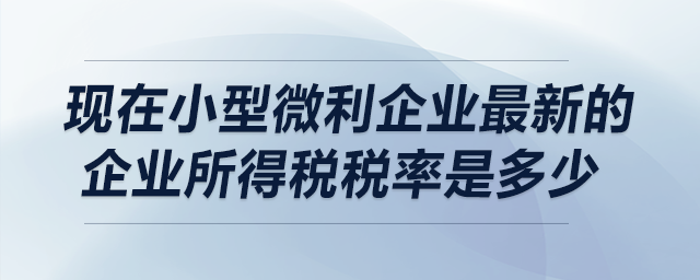 現(xiàn)在小型微利企業(yè)最新的企業(yè)所得稅稅率是多少？