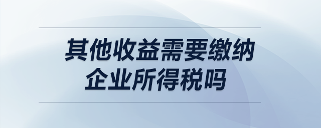 其他收益需要繳納企業(yè)所得稅嗎？
