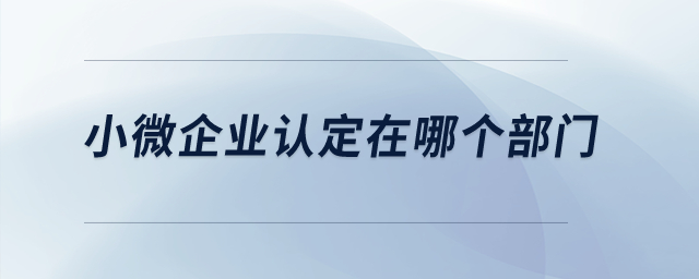 小微企業(yè)認定在哪個部門？