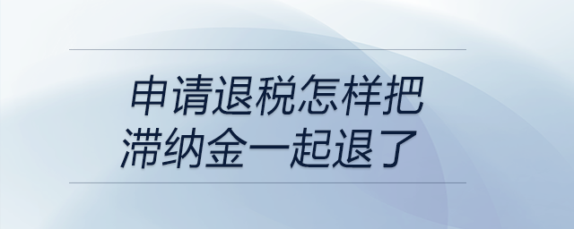 申請退稅怎樣把滯納金一起退了？退稅申請表怎么填些滯納金金額？
