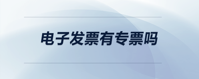 電子發(fā)票有專票嗎？