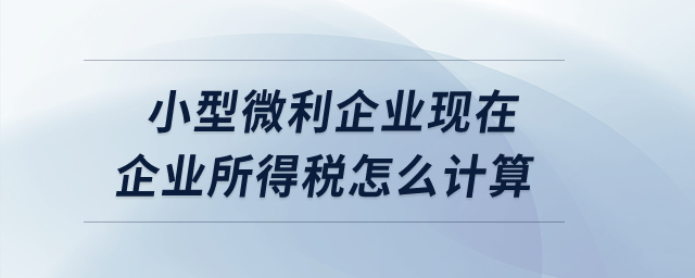 小型微利企業(yè)現(xiàn)在企業(yè)所得稅怎么計(jì)算？