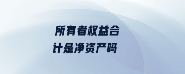 所有者權益合計是凈資產嗎 所有者權益合計是凈資產嗎