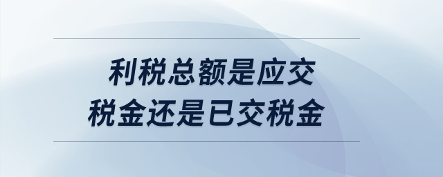 利稅總額是應(yīng)交稅金還是已交稅金？