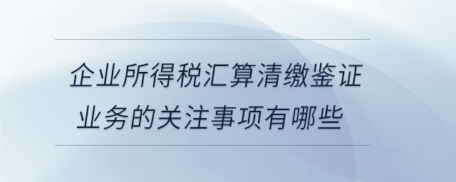 企業(yè)所得稅匯算清繳鑒證業(yè)務(wù)的關(guān)注事項(xiàng)有哪些