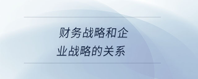 財務戰(zhàn)略和企業(yè)戰(zhàn)略的關系 財務戰(zhàn)略和企業(yè)戰(zhàn)略的關系