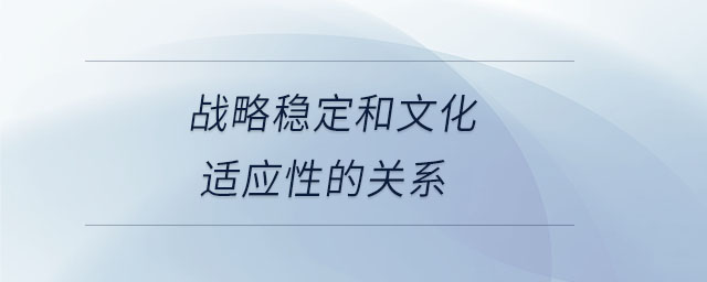 戰(zhàn)略穩(wěn)定和文化適應(yīng)性的關(guān)系 戰(zhàn)略穩(wěn)定和文化適應(yīng)性的關(guān)系