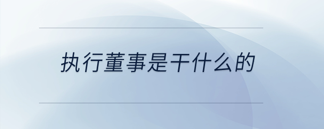 執(zhí)行董事是干什么的？