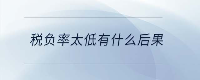 稅負(fù)率太低有什么后果？
