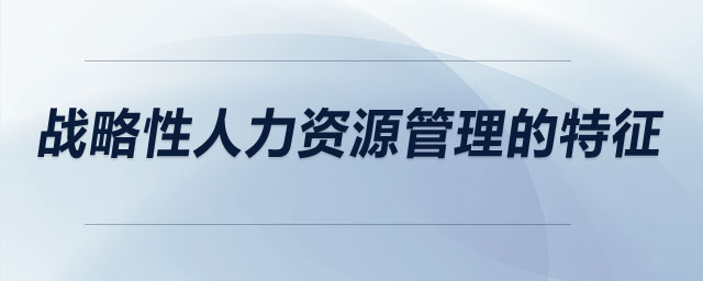 戰(zhàn)略性人力資源管理的特征