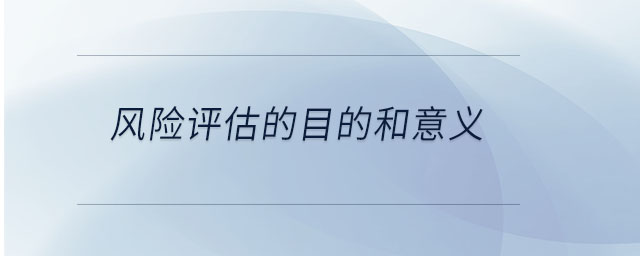 風險評估的目的和意義 風險評估的目的和意義