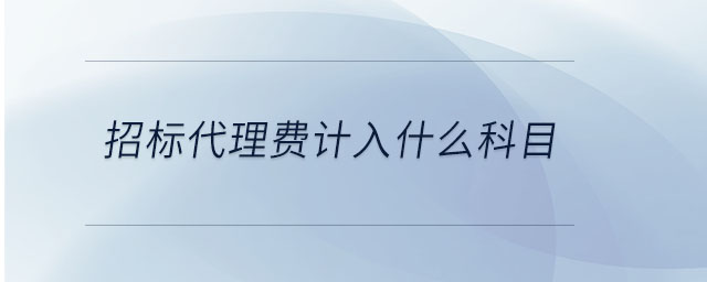 招標代理費計入什么科目