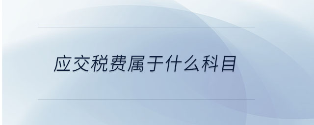 應交稅費屬于什么科目 應交稅費屬于什么科目