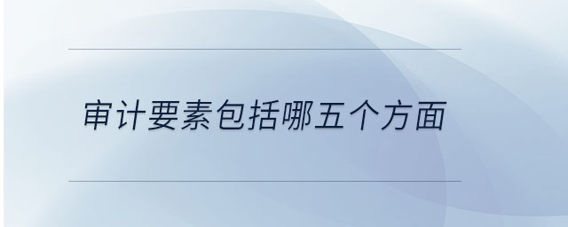 審計(jì)要素包括哪五個(gè)方面 審計(jì)要素包括哪五個(gè)方面