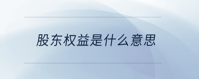股東權(quán)益是什么意思？
