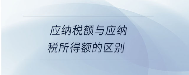 應納稅額與應納稅所得額的區(qū)別 應納稅額與應納稅所得額的區(qū)別