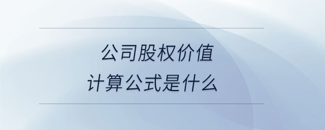 公司股權(quán)價(jià)值計(jì)算公式是什么 公司股權(quán)價(jià)值計(jì)算公式是什么