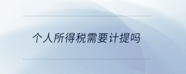 個(gè)人所得稅需要計(jì)提嗎