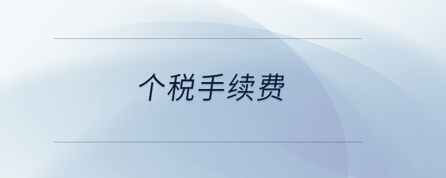 個(gè)稅手續(xù)費(fèi)？