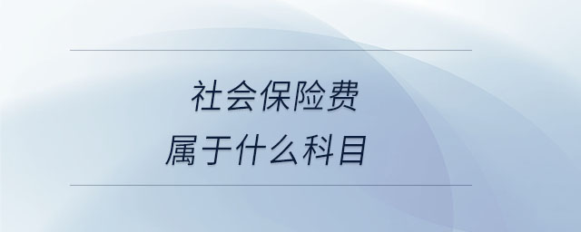 社會保險(xiǎn)費(fèi)屬于什么科目 社會保險(xiǎn)費(fèi)屬于什么科目