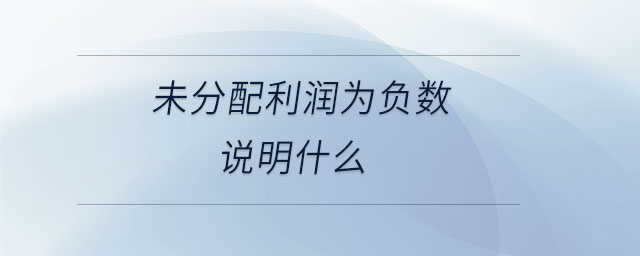 未分配利潤(rùn)為負(fù)數(shù)說(shuō)明什么