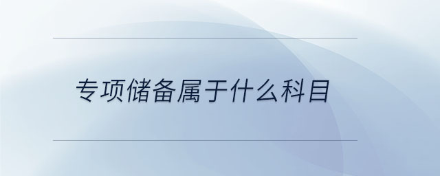 專項儲備屬于什么科目