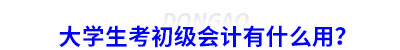 大學生考初級會計有什么用？