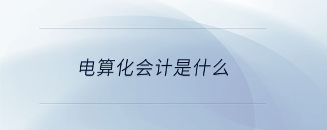電算化會(huì)計(jì)是什么 電算化會(huì)計(jì)是什么