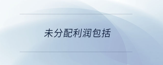 未分配利潤(rùn)包括 未分配利潤(rùn)包括