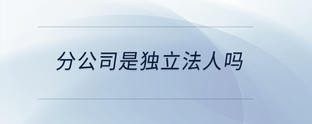分公司是獨(dú)立法人嗎？