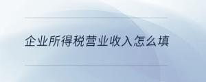 企業(yè)所得稅營(yíng)業(yè)收入怎么填