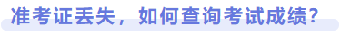 準(zhǔn)考證丟失，如何查詢考試成績(jī)？