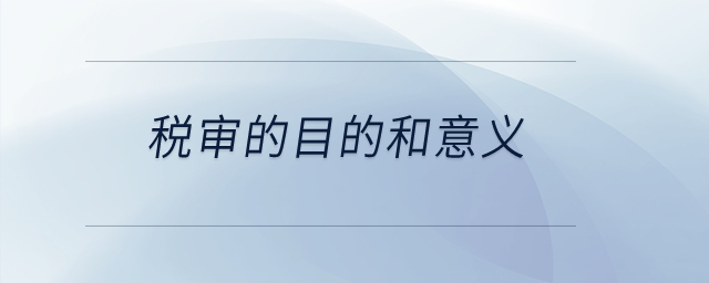 稅審的目的和意義？