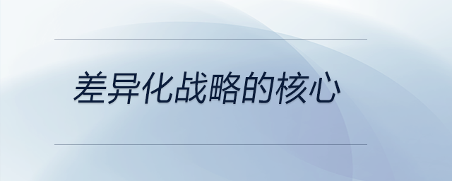 差異化戰(zhàn)略的核心 差異化戰(zhàn)略的核心