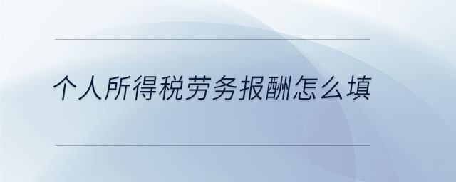 個人所得稅勞務(wù)報酬怎么填 個人所得稅勞務(wù)報酬怎么填
