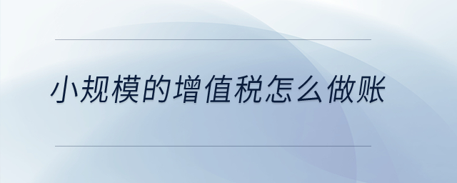 小規(guī)模的增值稅怎么做賬？