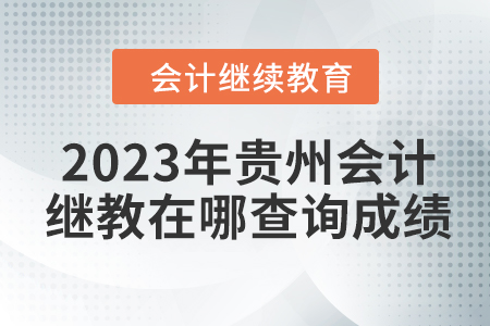 2023年貴州會(huì)計(jì)繼續(xù)教育在哪查詢成績？